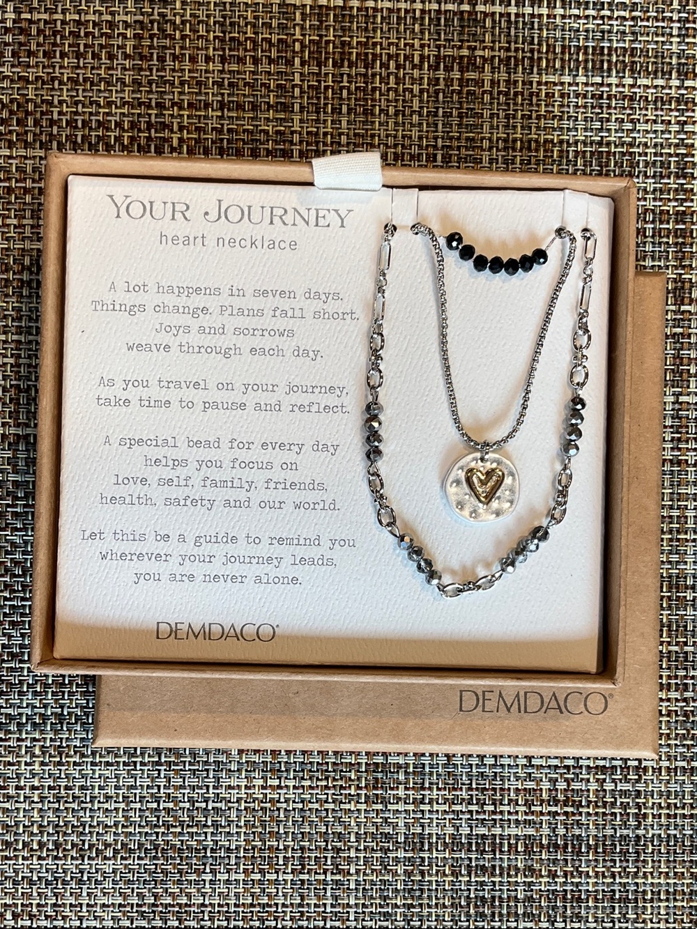 DEMDACO Silver and Gold Heart Layered Necklace NWT